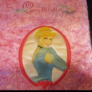 Vintage Disney Cinderella Embroidered Applique Pink Christmas Stocking